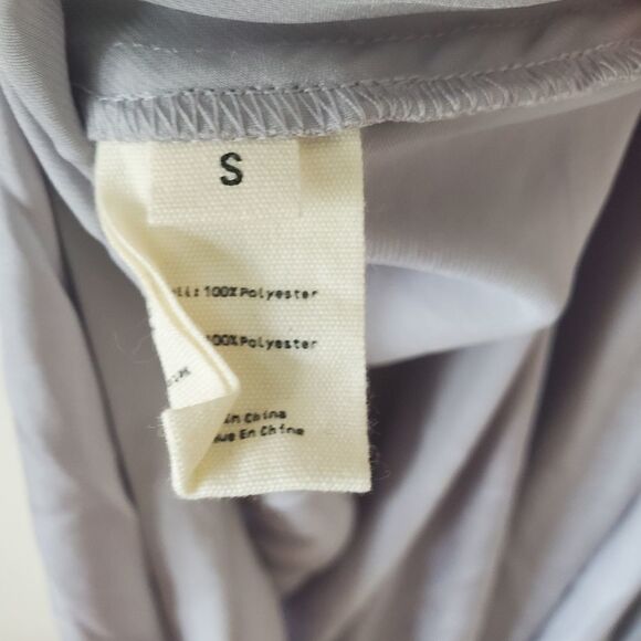 L'Agence Helene Silver Pleated Satin Maxi Dress Size Small - Picture 11 of 12